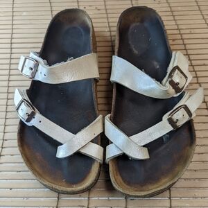 Birkenstock Women's "Mayari" Size  US 6 Graceful Pearl White leather Birko-Flor